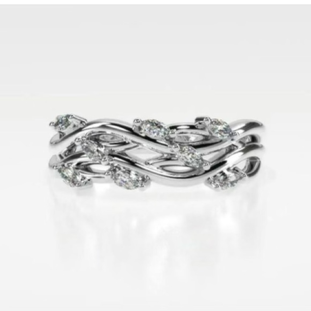 Platinum Blooming Willow Diamond Ring